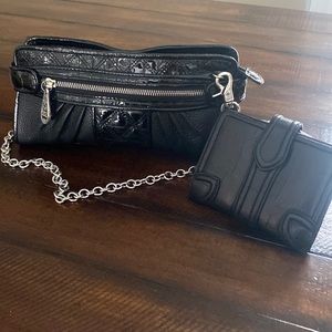 BRIGHTON Black Leather Clutch and Wallet